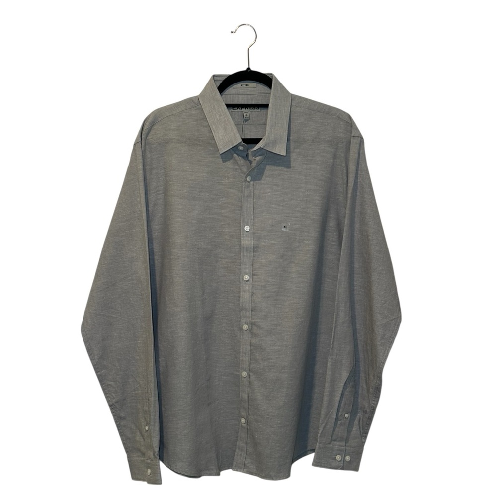 NWT Express Men's Gray Button-Down Dress Shirt size xl